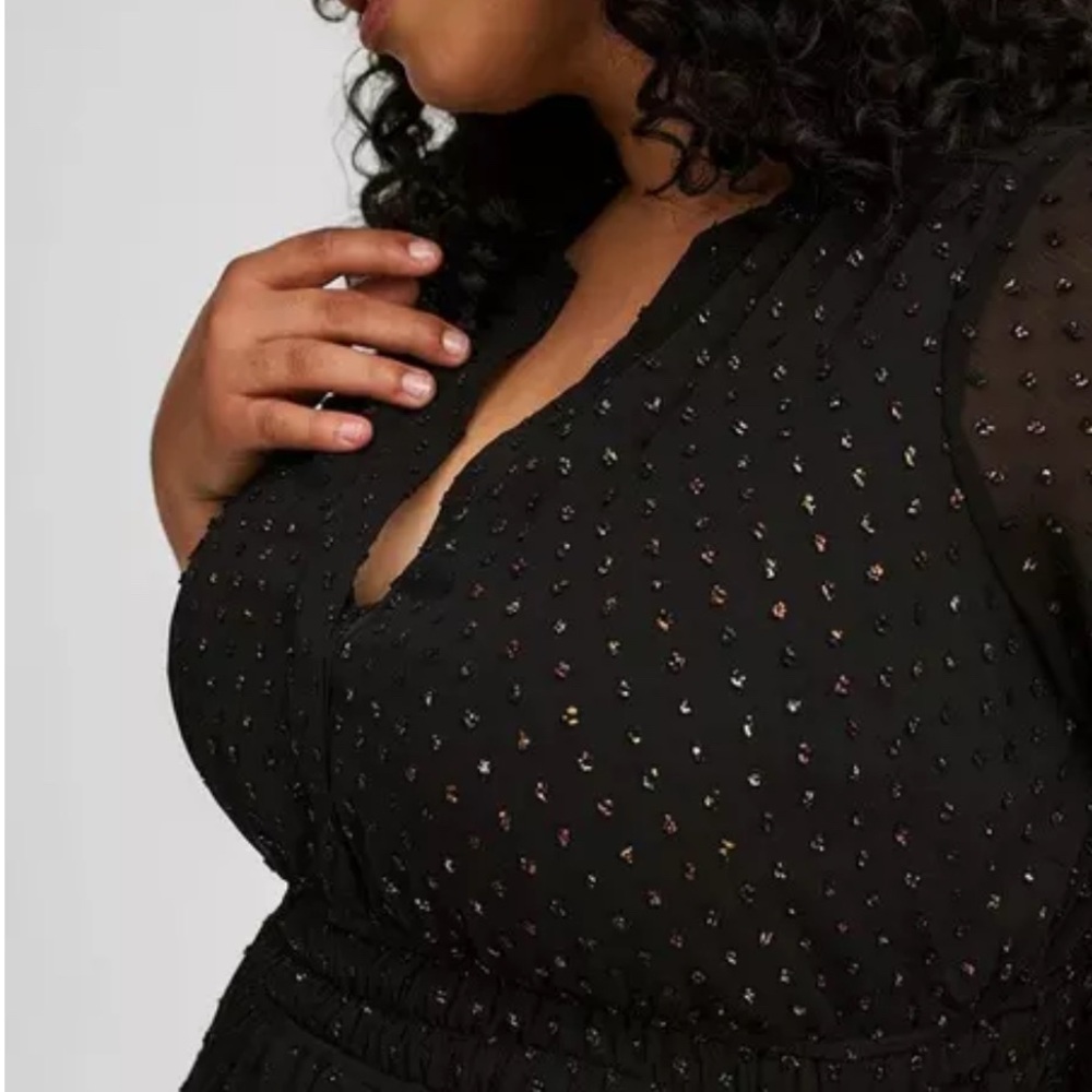 Torrid Y-Neck Black Maxi Dress - Picture 2 of 7